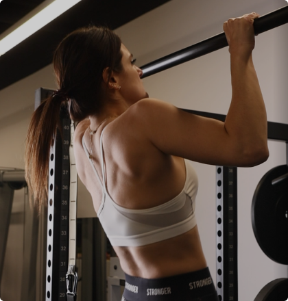 Athlete running stairs